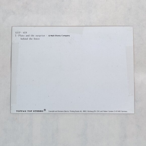 Vintage Disney Lenticular Postcard Pluto Cat Surprise TOPPAN TOP STEREO 1970s - Picture 5 of 8